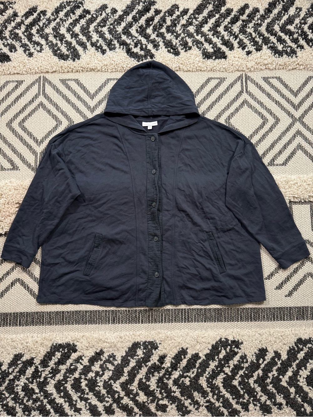 Women’s J. Jill Organic Cotton Button Front Hoodie Jacket Size 4X